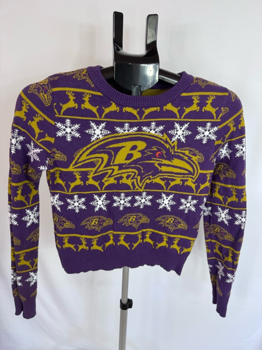 Baltimore Ravens Ugly Christmas Sweater Youth Medium NFL Holiday Knit Pullover